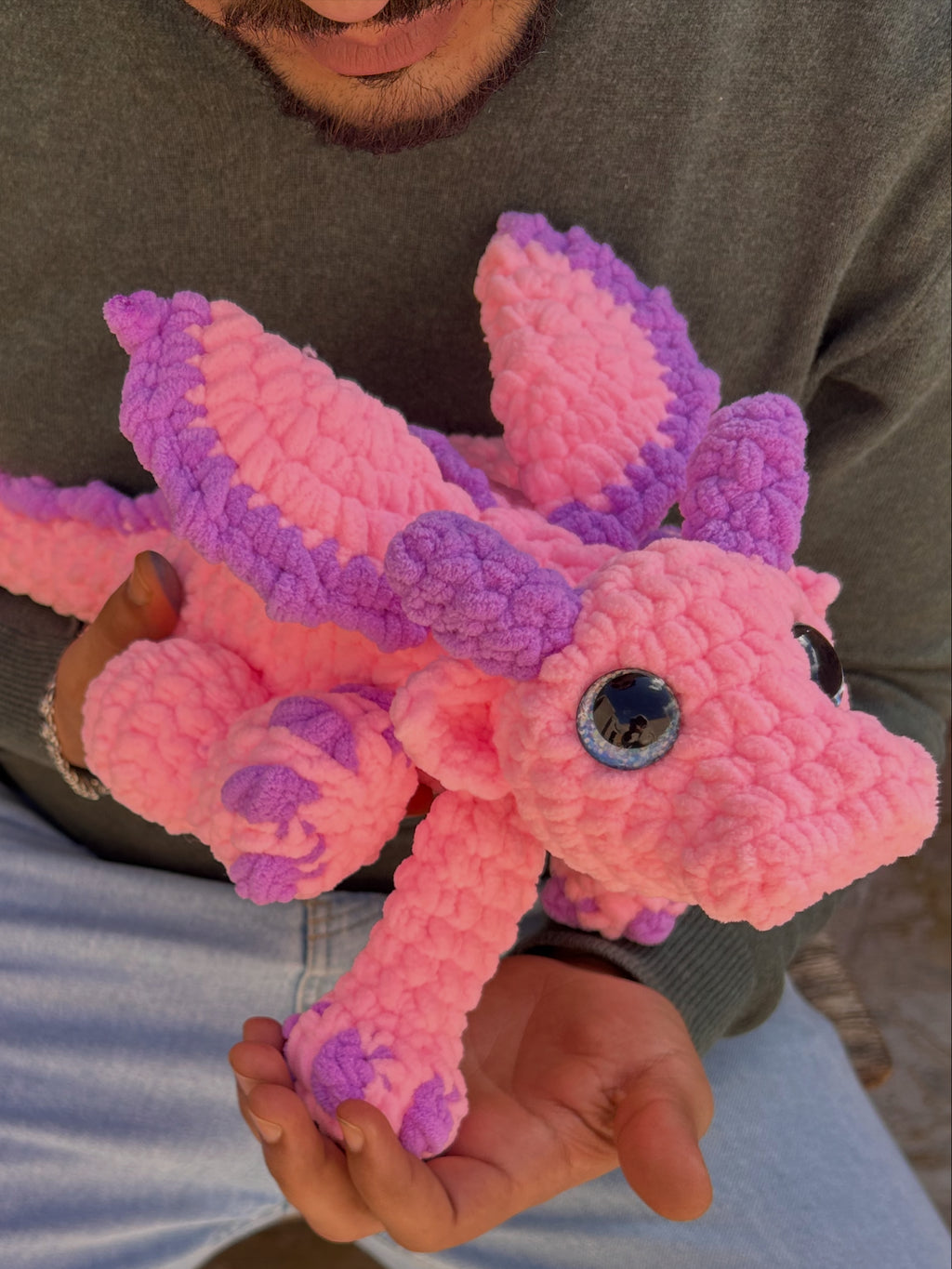 CHERRYFIRE - Peluche plus de 30cm Dragon Mignon Rose et Violet