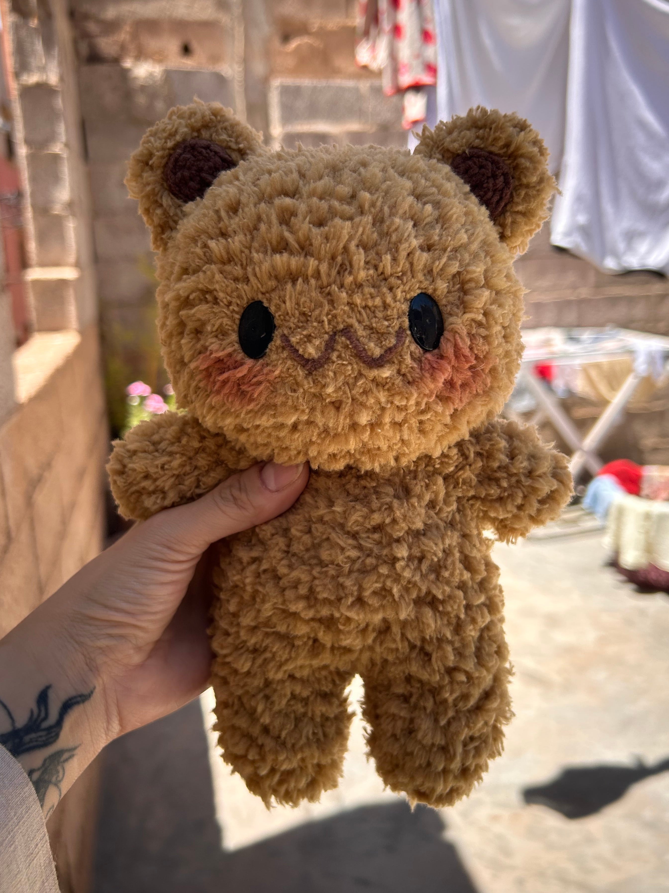 BUBU - Peluche 20cm Teddybear Nounours Crochet fur tout doux