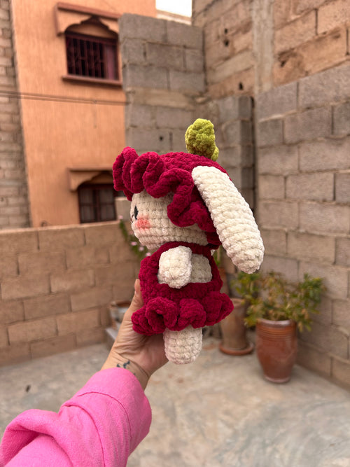 CHERRY - Peluche 20cm Lapin Kawaii Mignon Crochet