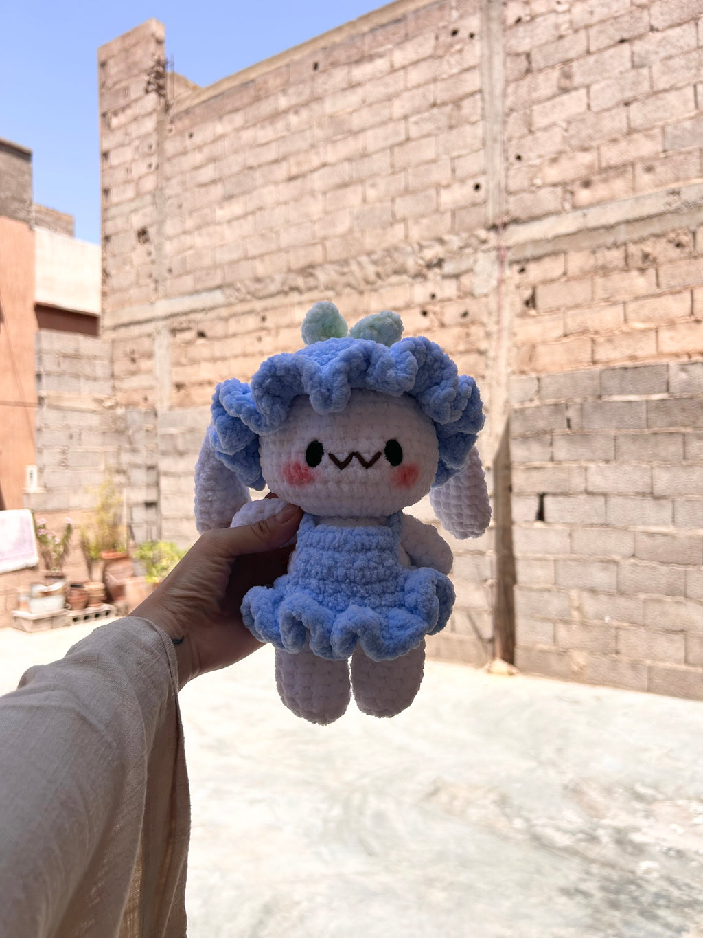 MYRTILLE - Peluche 20cm Lapin Kawaii Mignon Crochet