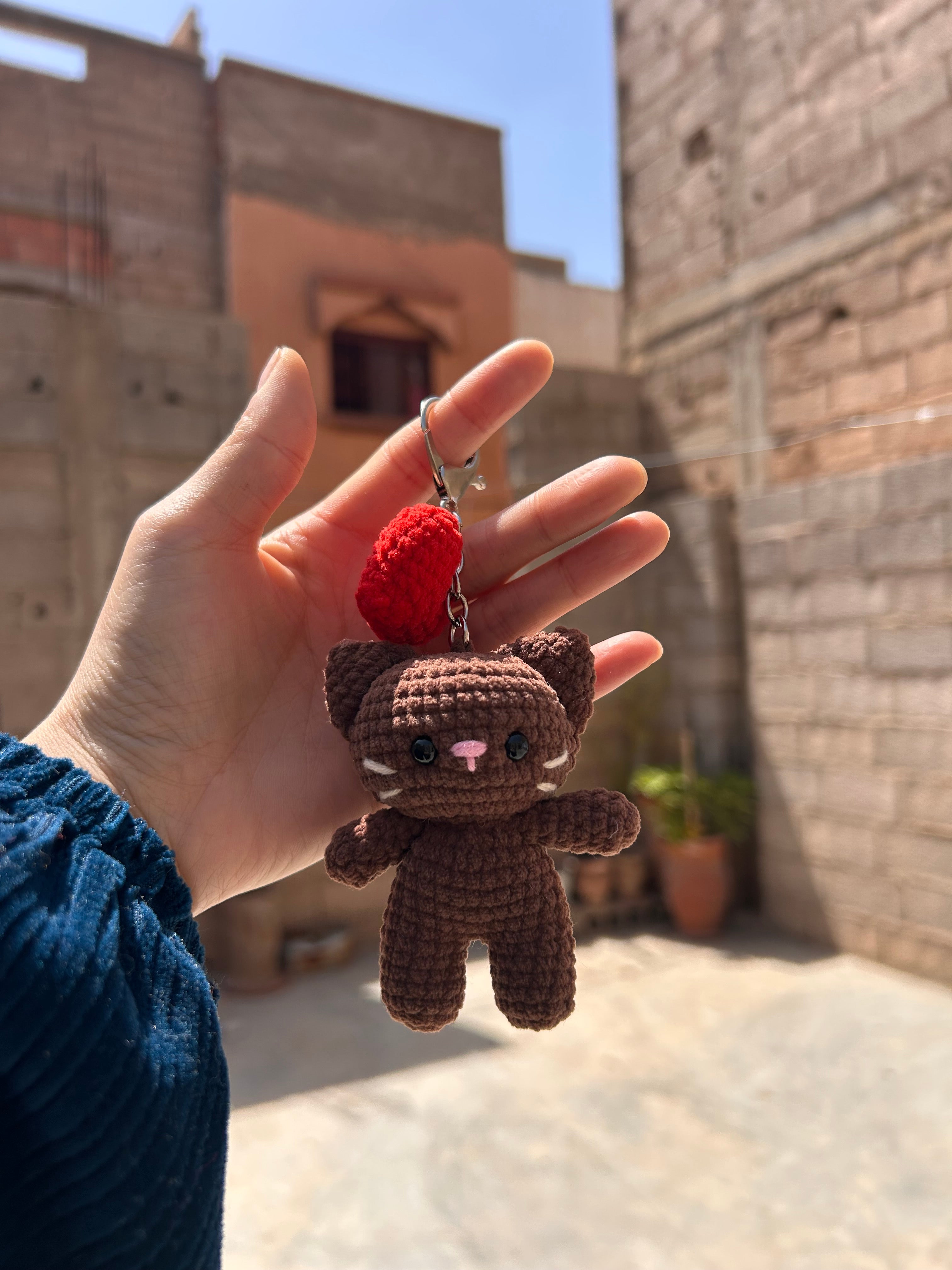 MICRO KITTEN - Peluche porte clé cœur chat mignon