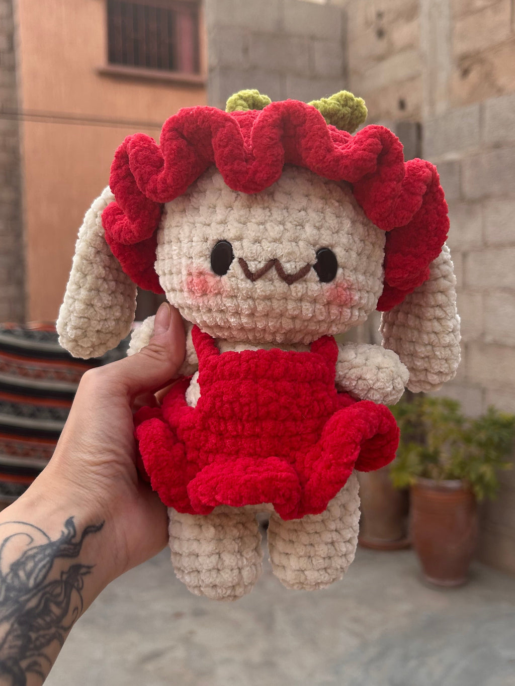 FRIZA - Peluche 20cm Lapin Kawaii Mignon Crochet