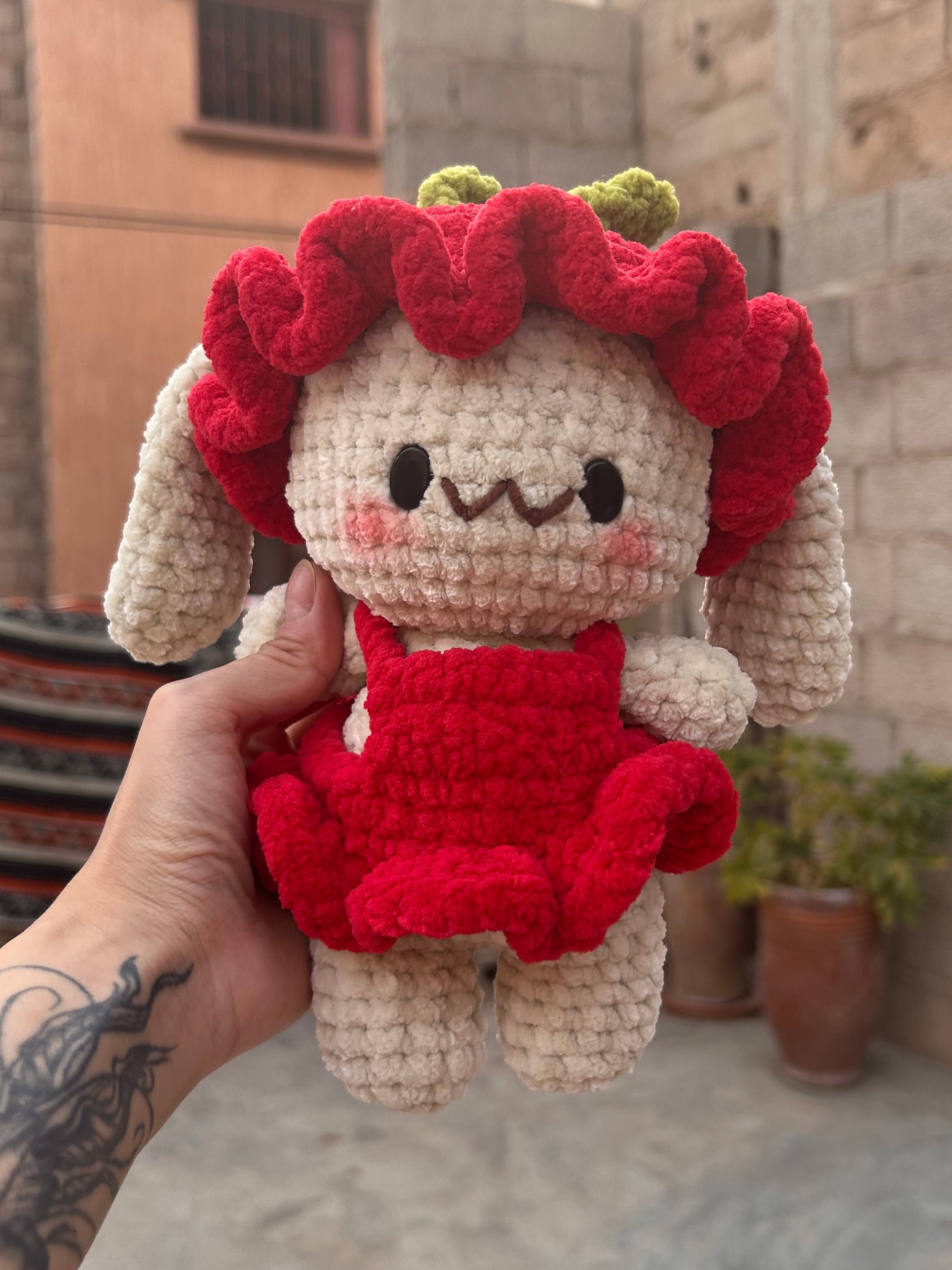 FRIZA - Peluche 20cm Lapin Kawaii Mignon Crochet