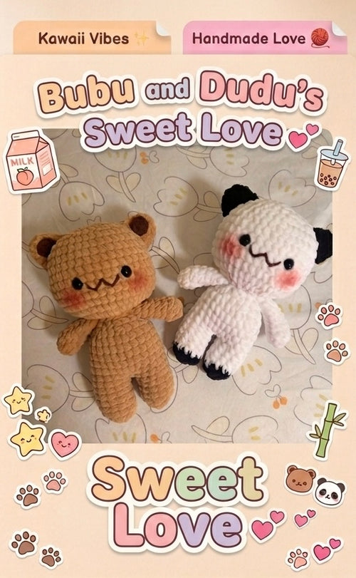 BUBU - Peluche 18cm Nounours Mignon Crochet