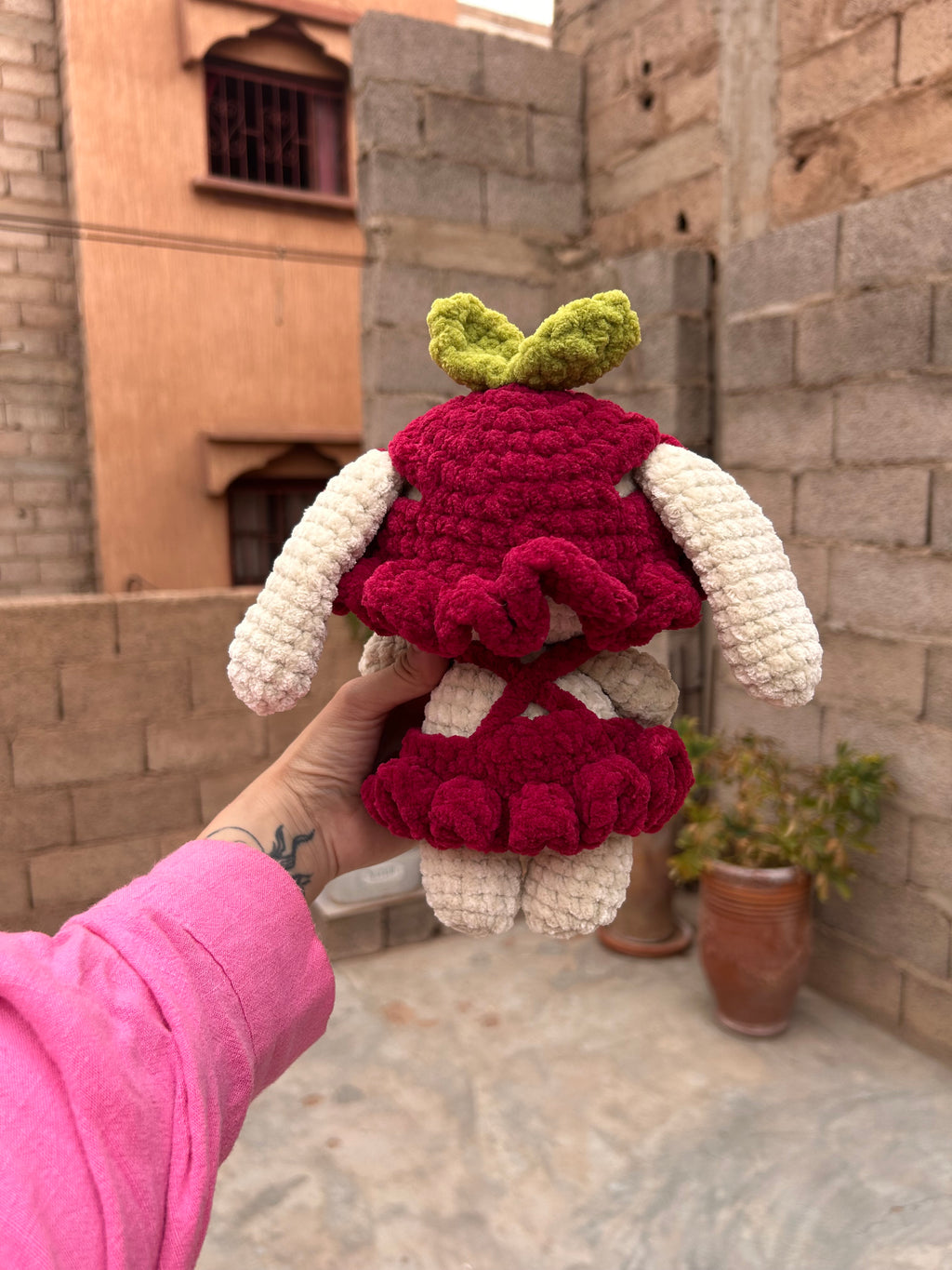 CHERRY - Peluche 20cm Lapin Kawaii Mignon Crochet