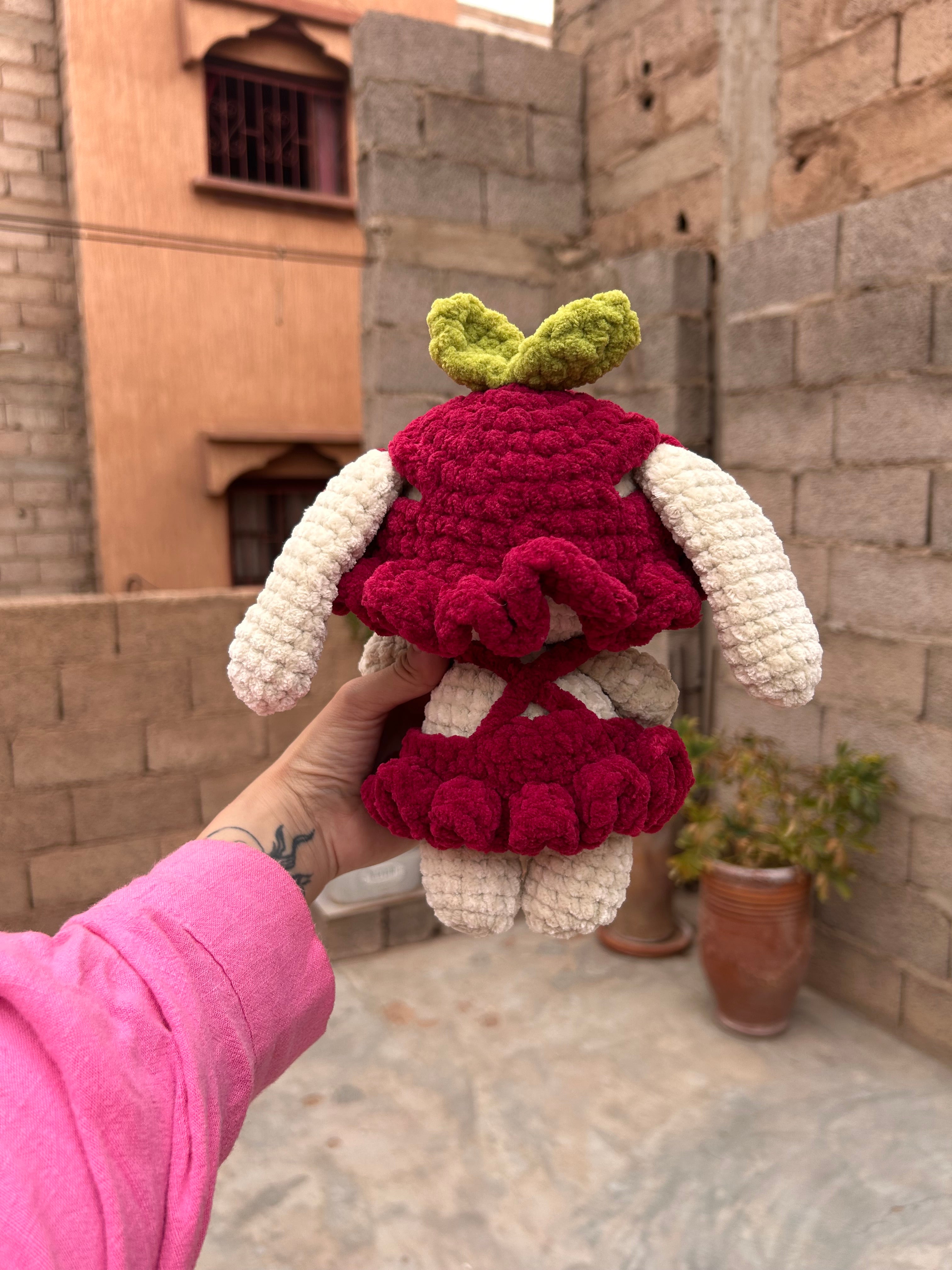 CHERRY - Peluche 20cm Lapin Kawaii Mignon Crochet