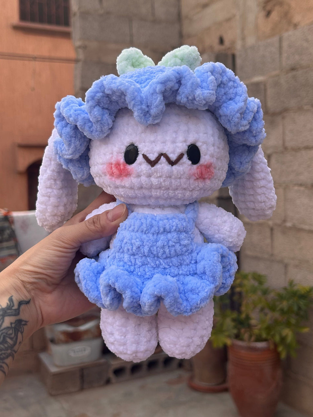 MYRTILLE - Peluche 20cm Lapin Kawaii Mignon Crochet