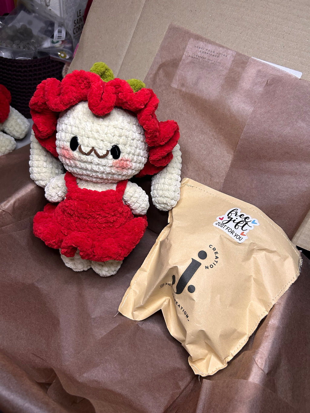 FRIZA - Peluche 20cm Lapin Kawaii Mignon Crochet