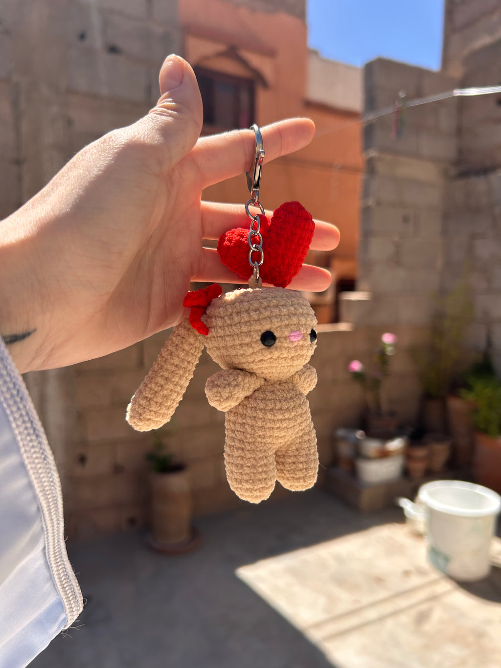 MICRO BUNNY - Peluche porte clé cœur lapin mignon