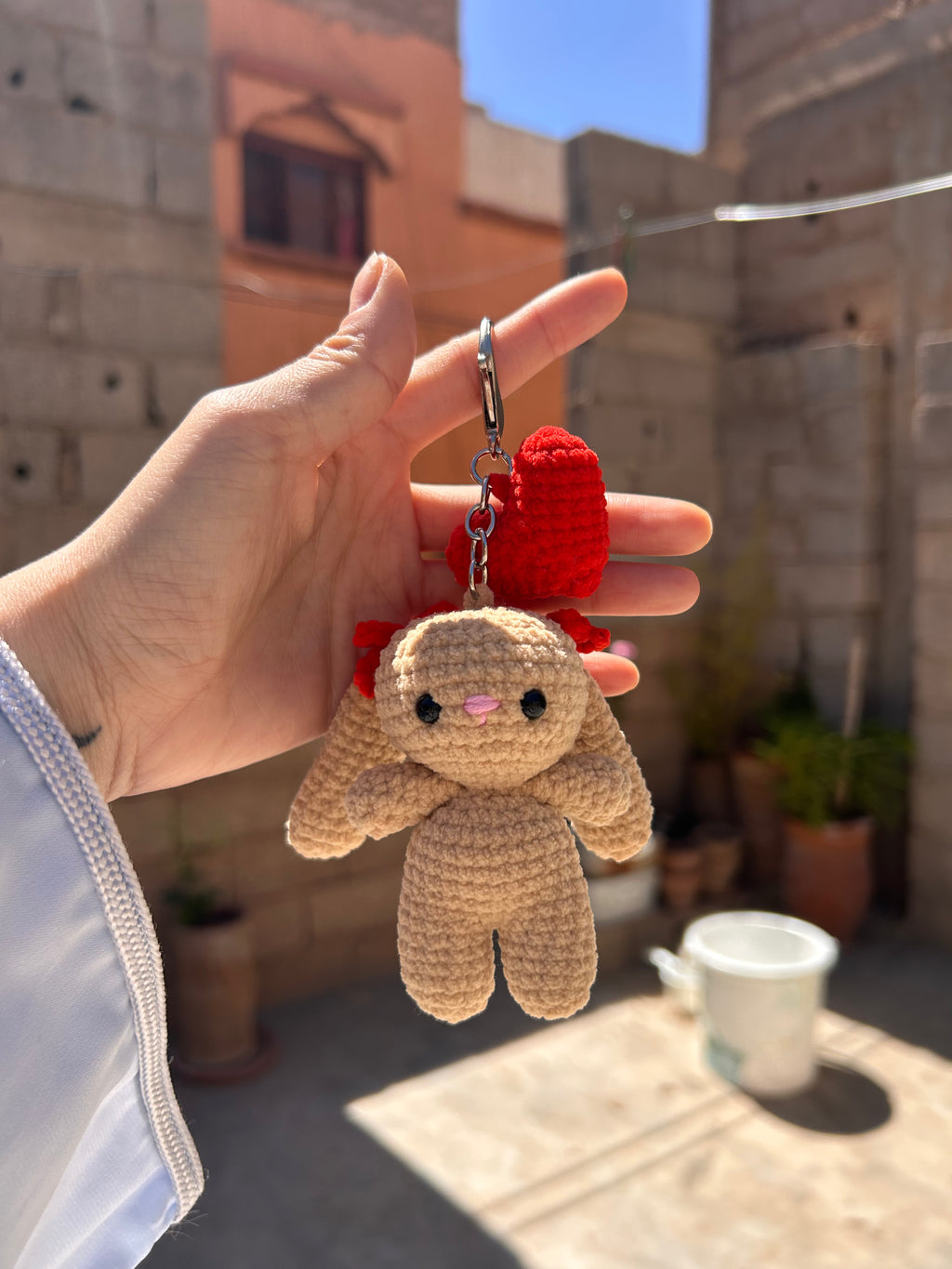 MICRO BUNNY - Peluche porte clé cœur lapin mignon