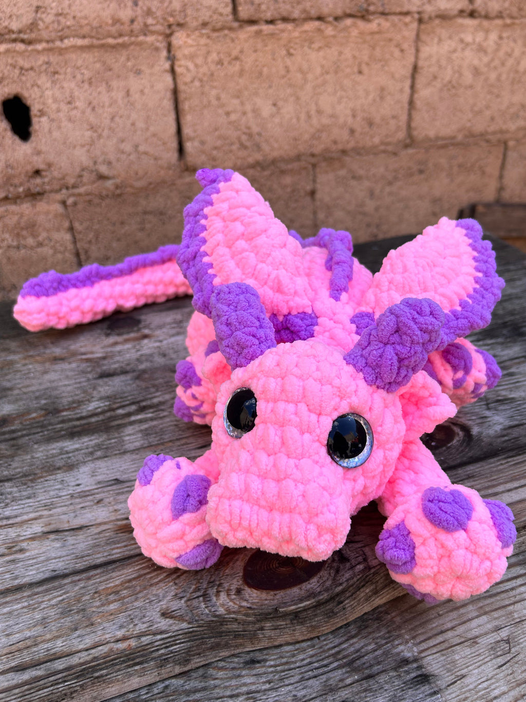 CHERRYFIRE - Peluche plus de 30cm Dragon Mignon Rose et Violet
