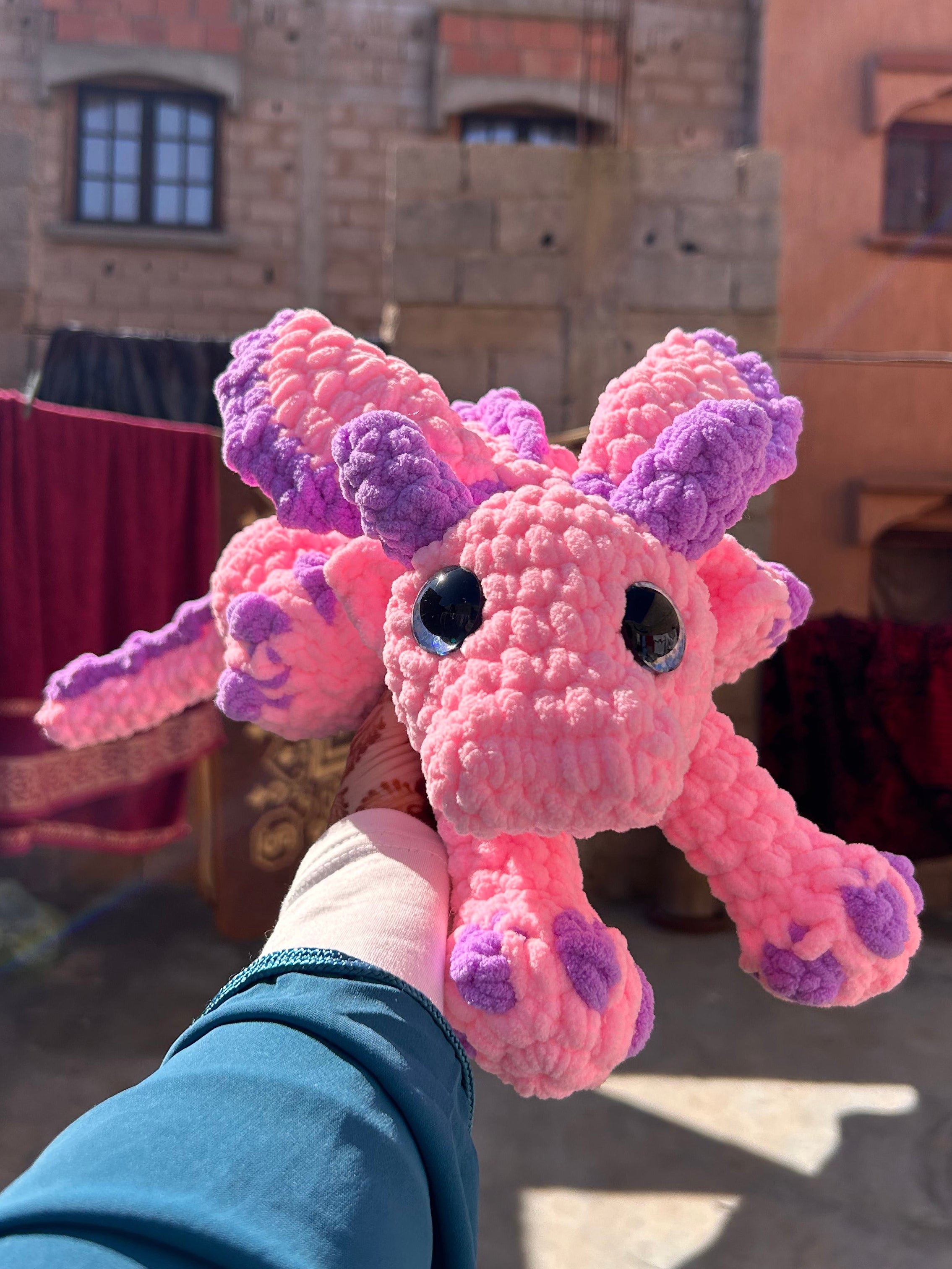 CHERRYFIRE - Peluche plus de 30cm Dragon Mignon Rose et Violet